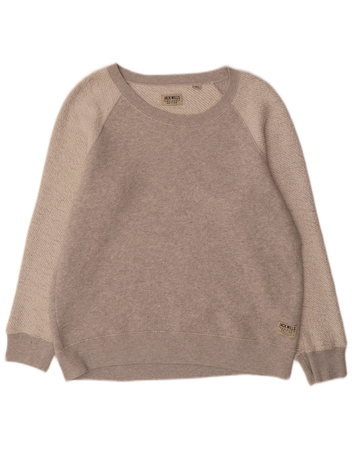 Felpa da uomo Jack Wills Maglione in cotone color block grigio medio