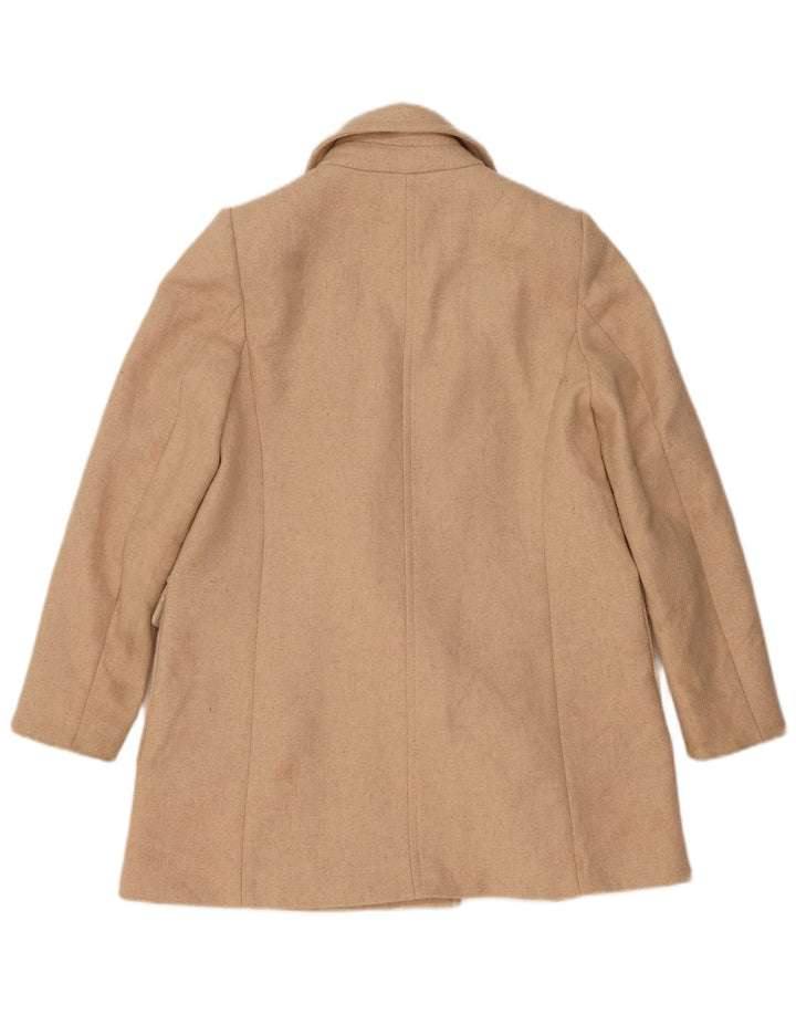 Cappotto doppiopetto da donna Zara UK 10 piccolo in lana a spina di pesce beige