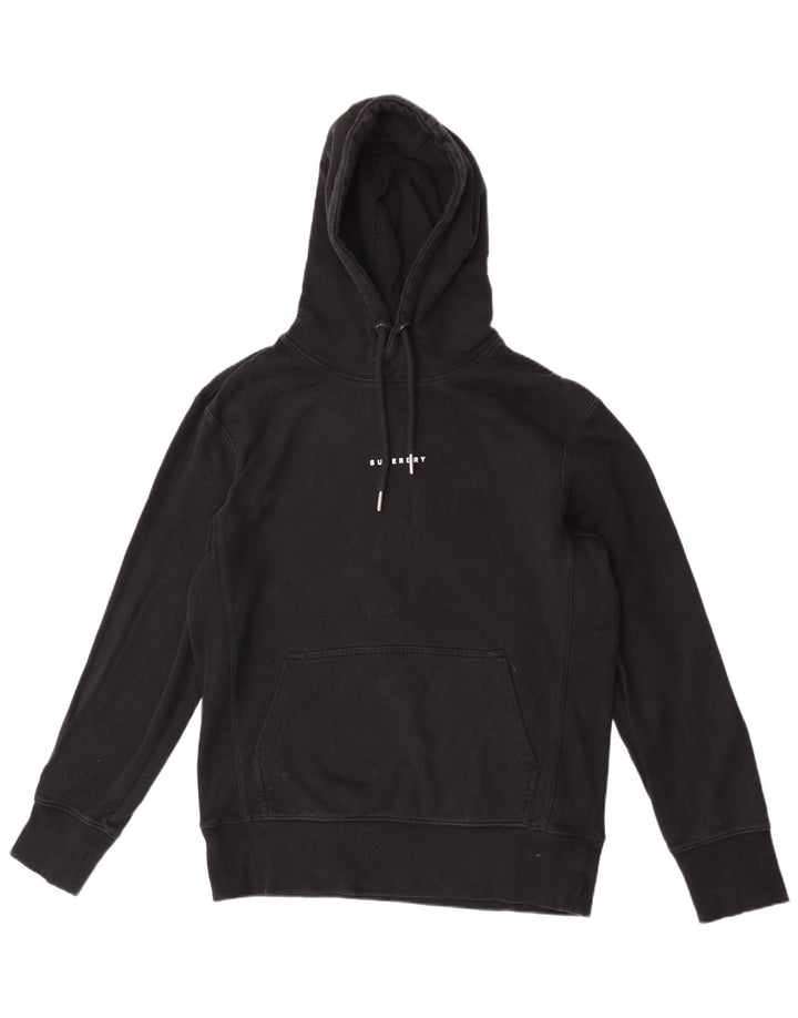 Maglione con cappuccio da uomo Superdry in cotone nero medio