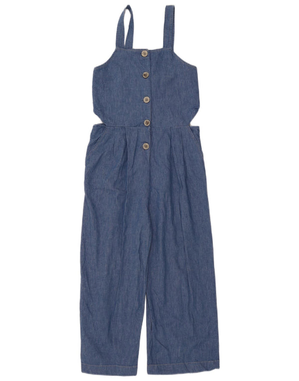 Zara Girls Denim Jumpsuit 13-14 Years W28 L21 Blue Cotton