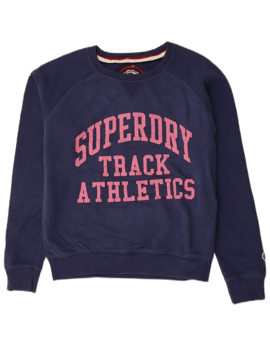 Felpa oversize con grafica da donna Superdry, maglione UK 14, medio, blu navy