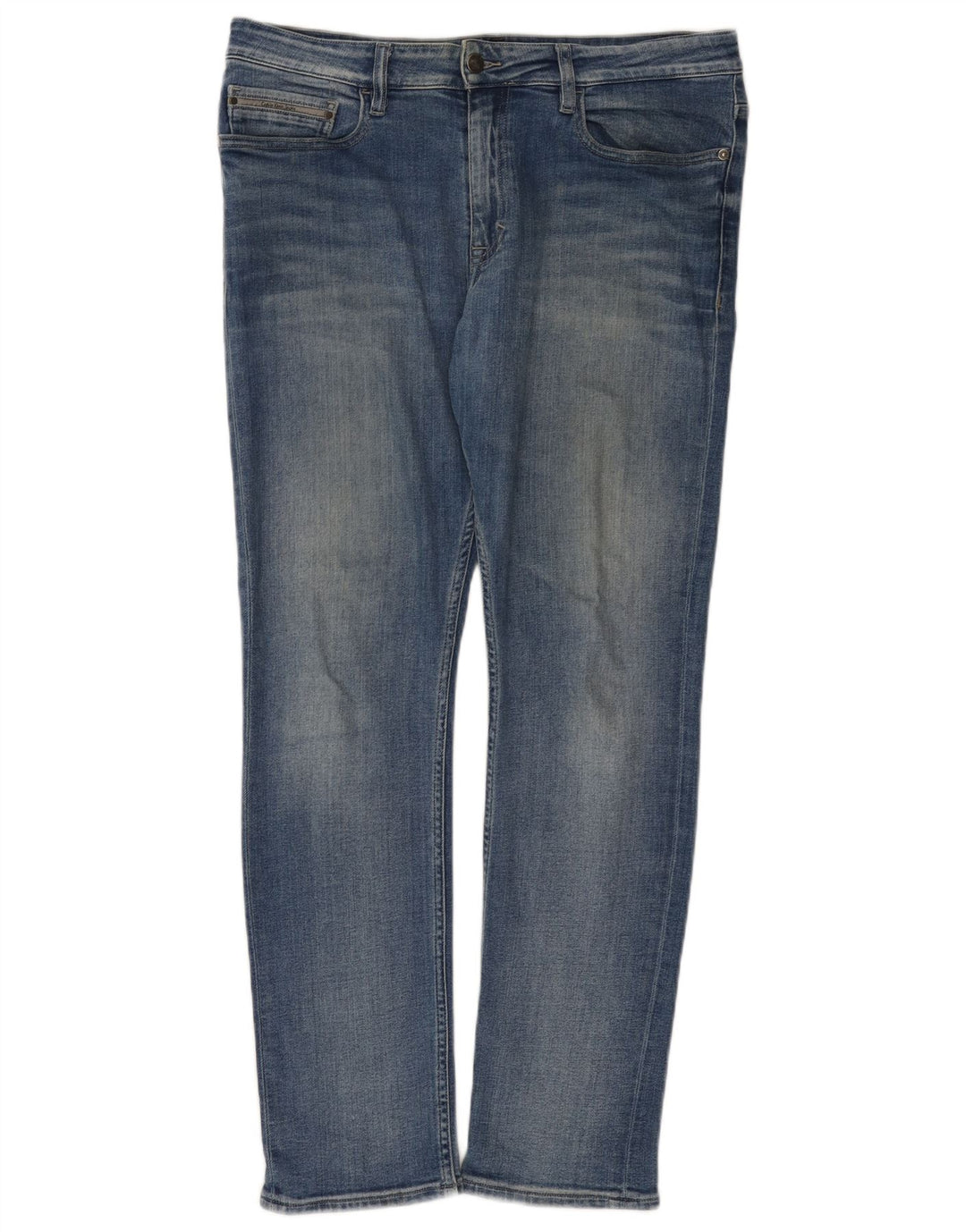 Jeans slim da uomo Calvin Klein W34 L32 cotone blu
