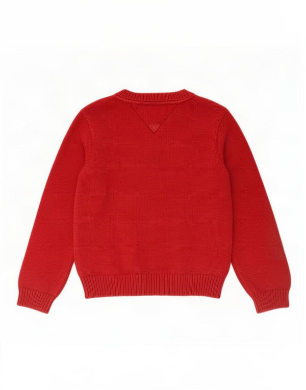 Maglione maglione con scollo a barca per ragazzi Tommy Hilfiger 3-4 anni in cotone rosso
