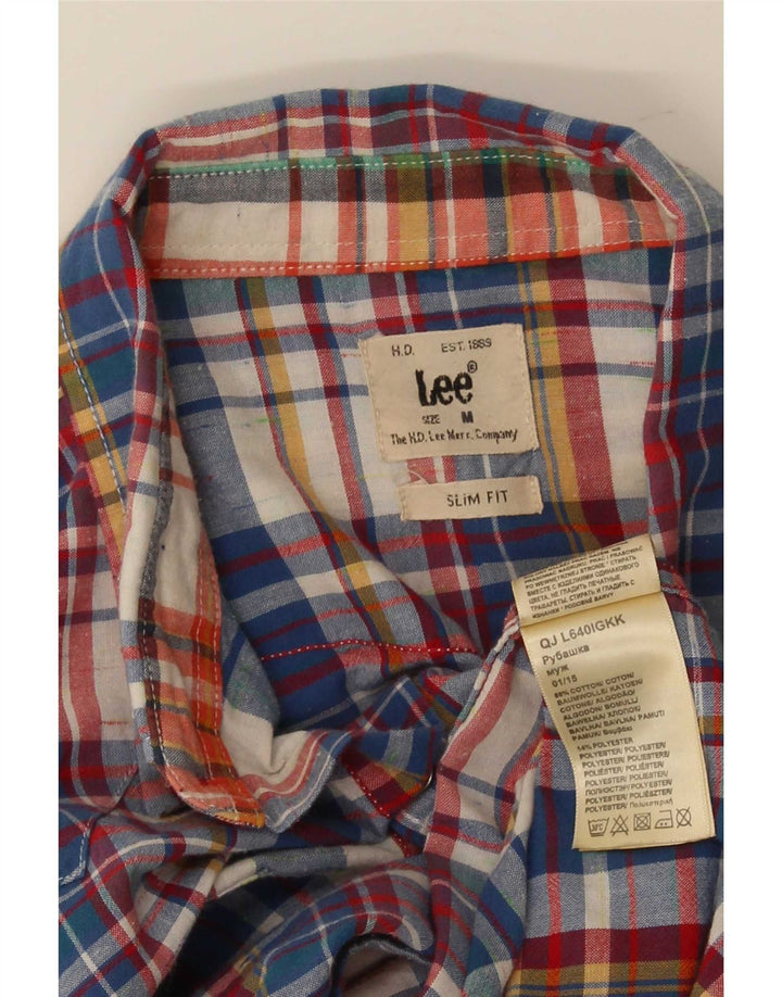 Camicia Lee da uomo slim fit a maniche corte in cotone a quadri multicolore medio