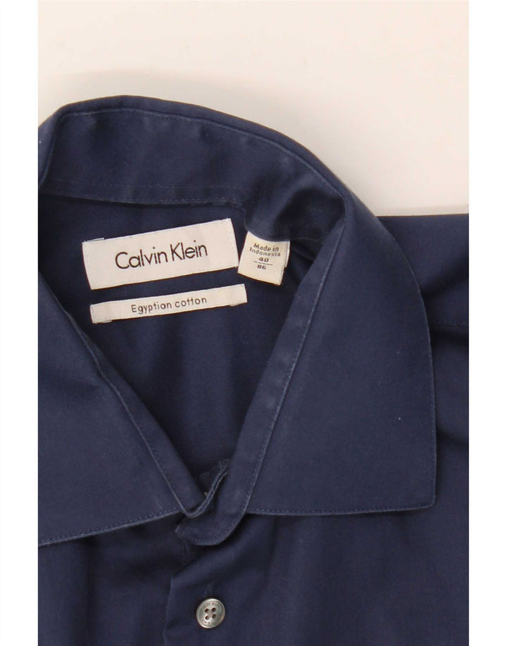 Camicia da uomo Calvin Klein taglia 40 medio blu navy