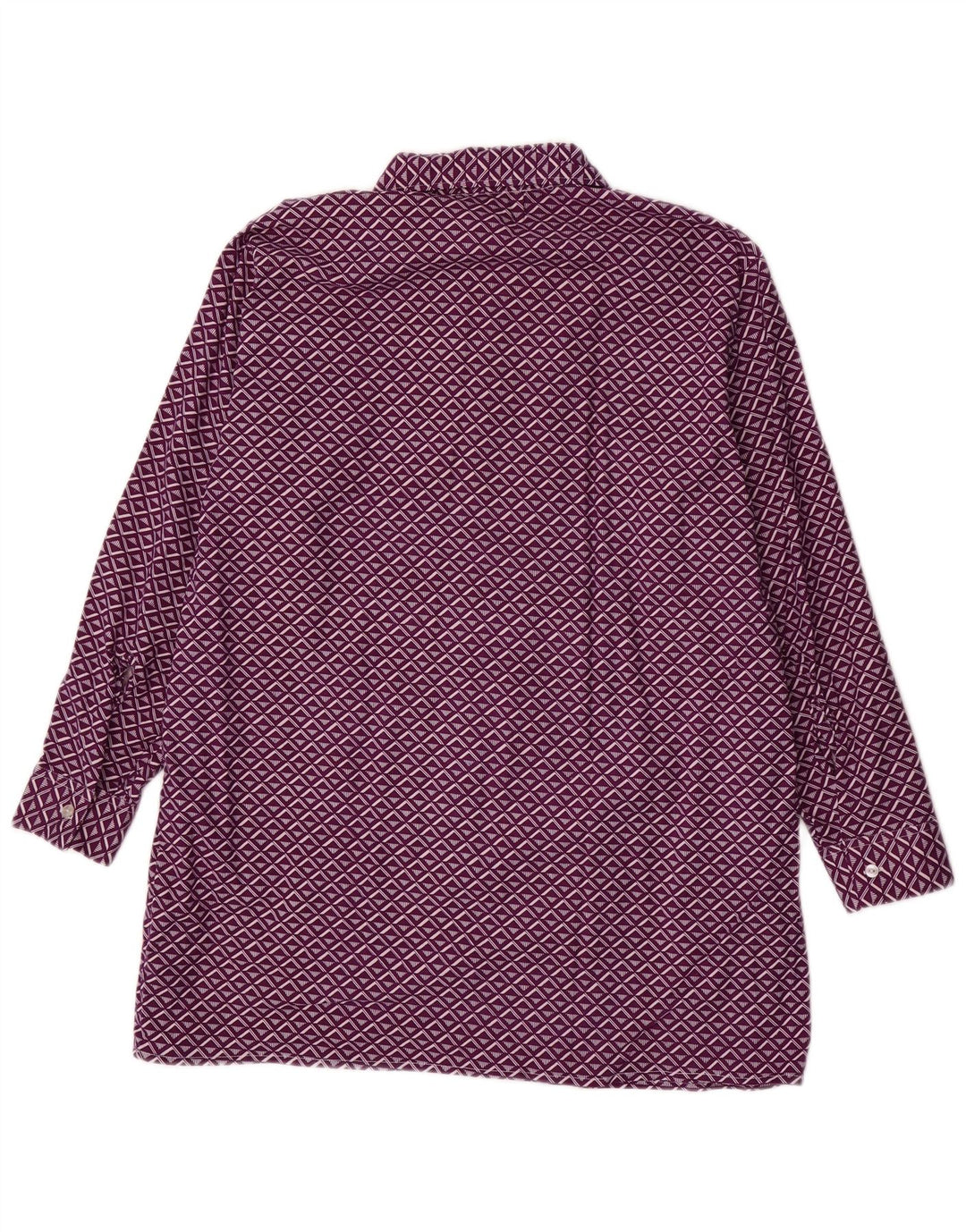 VINTAGE Mens Shirt Size 42 Large Purple Geometric