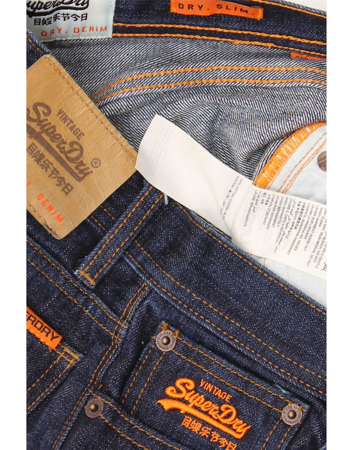 Jeans slim da donna Superdry W28 L30 cotone blu navy