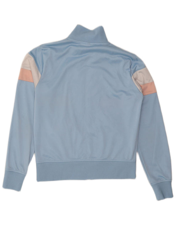 ELLESSE Giacca da tuta da donna UK 10 Small Blu Colourblock Poliestere