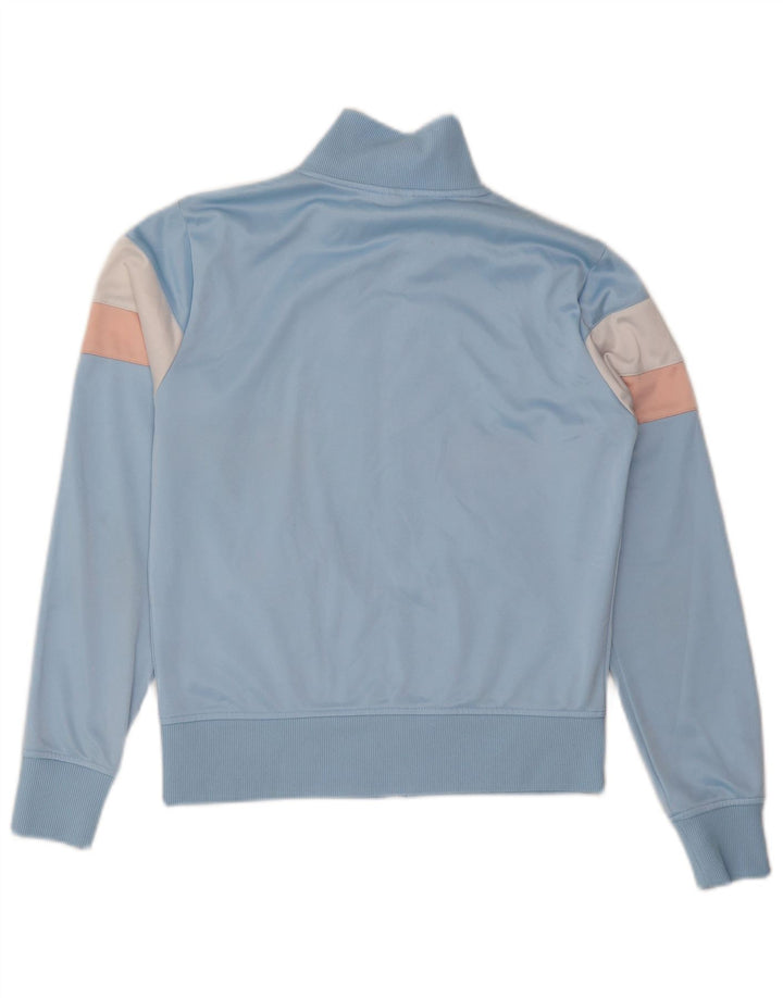 ELLESSE Giacca da tuta da donna UK 10 Small Blu Colourblock Poliestere