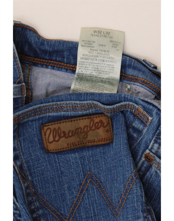 Jeans dritti elasticizzati Texas da uomo Wrangler W32 L32 cotone blu