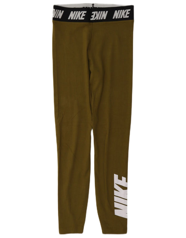 Leggings grafici da donna Nike UK 10 Small Khaki Colourblock Cotton