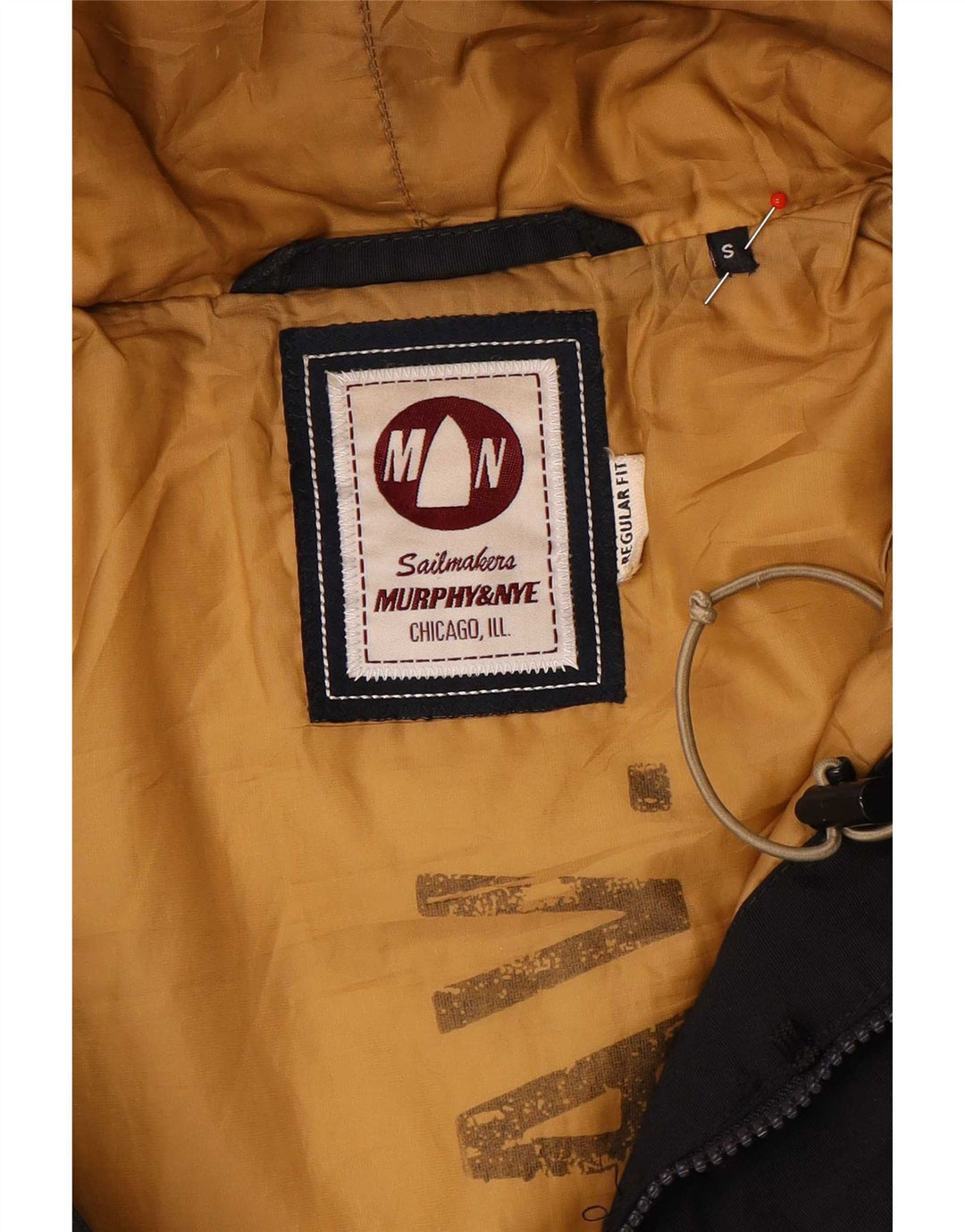 Cappotto imbottito con cappuccio da uomo Murphy & Nye Sailmakers UK 36 piccolo nero