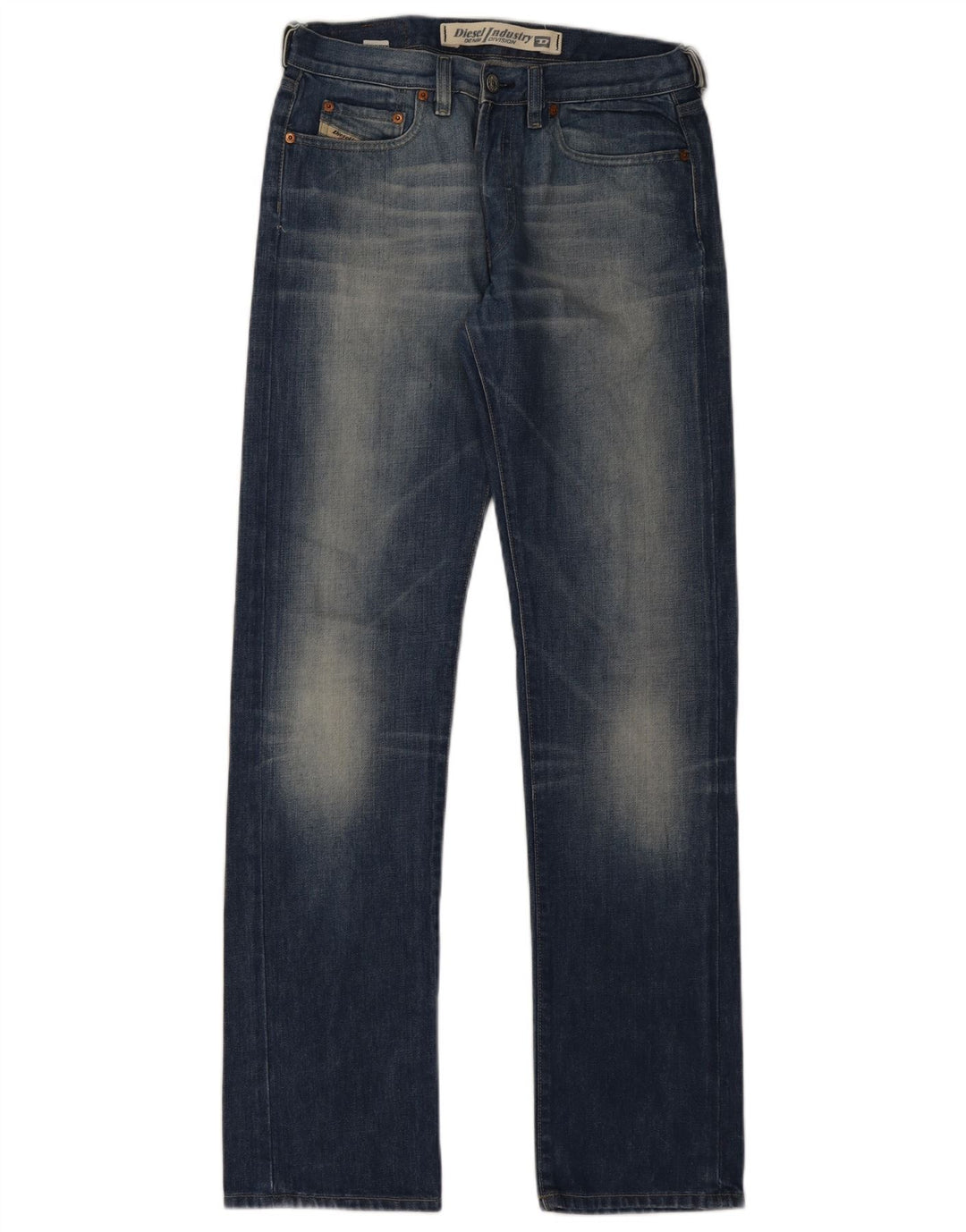 Jeans dritti da uomo Diesel W29 L33 in cotone blu