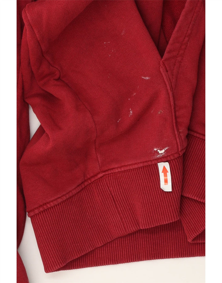 Felpa con cappuccio grafica da uomo Vans in cotone rosso medio