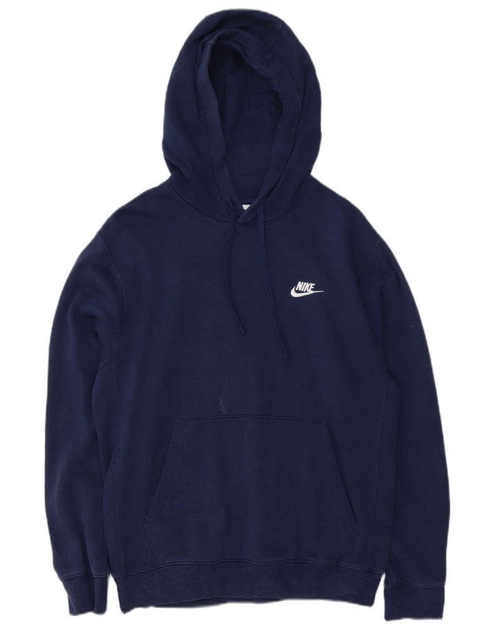 Felpa con cappuccio da uomo Nike Small in cotone blu navy