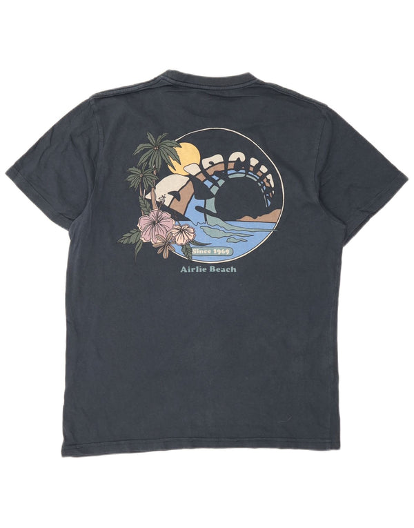T-shirt grafica da uomo con vestibilità standard Rip Curl, piccola, blu navy, spiaggia