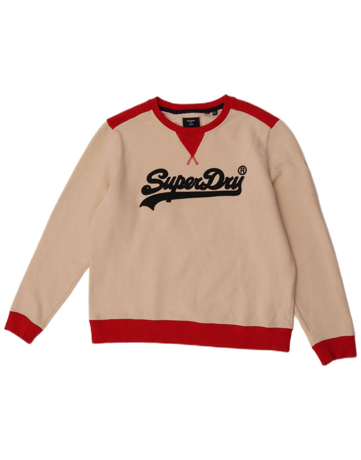 Felpa da donna Superdry Jumper UK 12 Medium Off White Colourblock