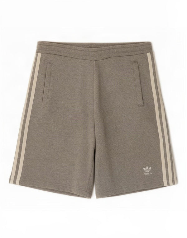 Pantaloncini sportivi da uomo Adidas in cotone grigio medio