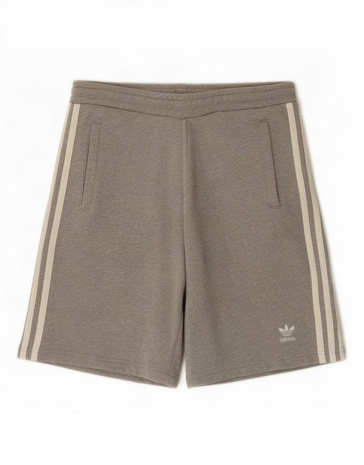 Pantaloncini sportivi da uomo Adidas in cotone grigio medio