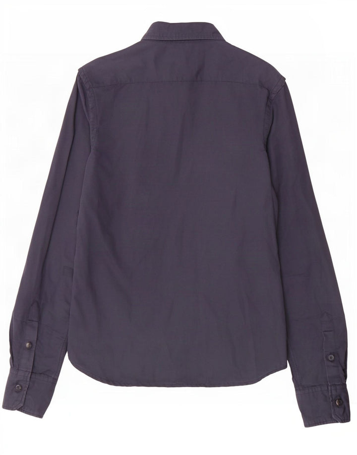 Camicia da uomo Superdry Large in cotone blu navy
