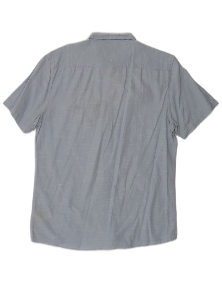 Camicia slim fit da uomo a maniche corte Lee grande in cotone blu
