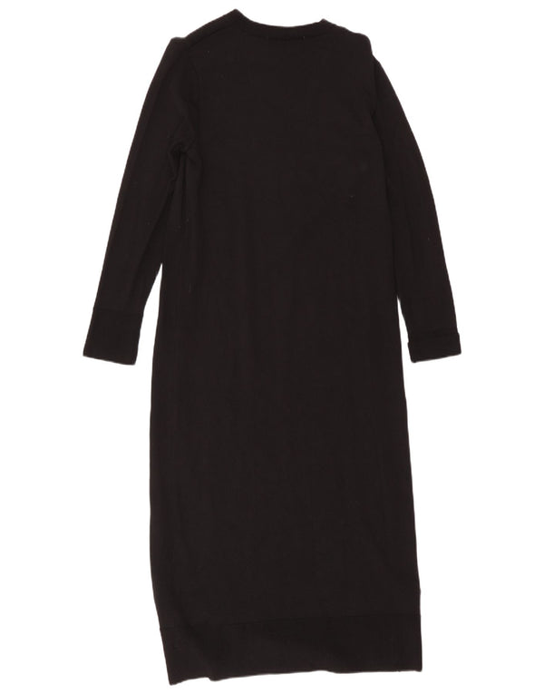 Abito maglione a maniche lunghe da donna Zara UK 8 Small in viscosa nera