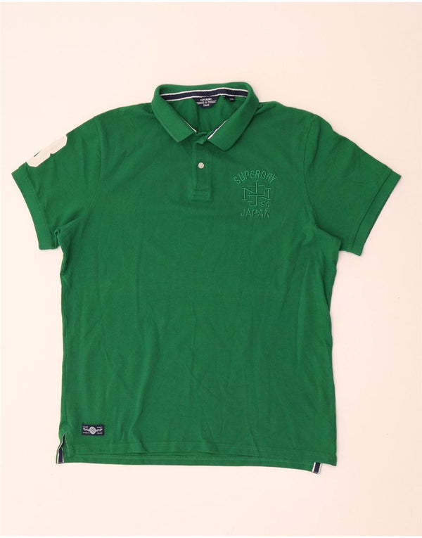 Polo da rugby grafica da uomo Superdry 2XL in cotone verde