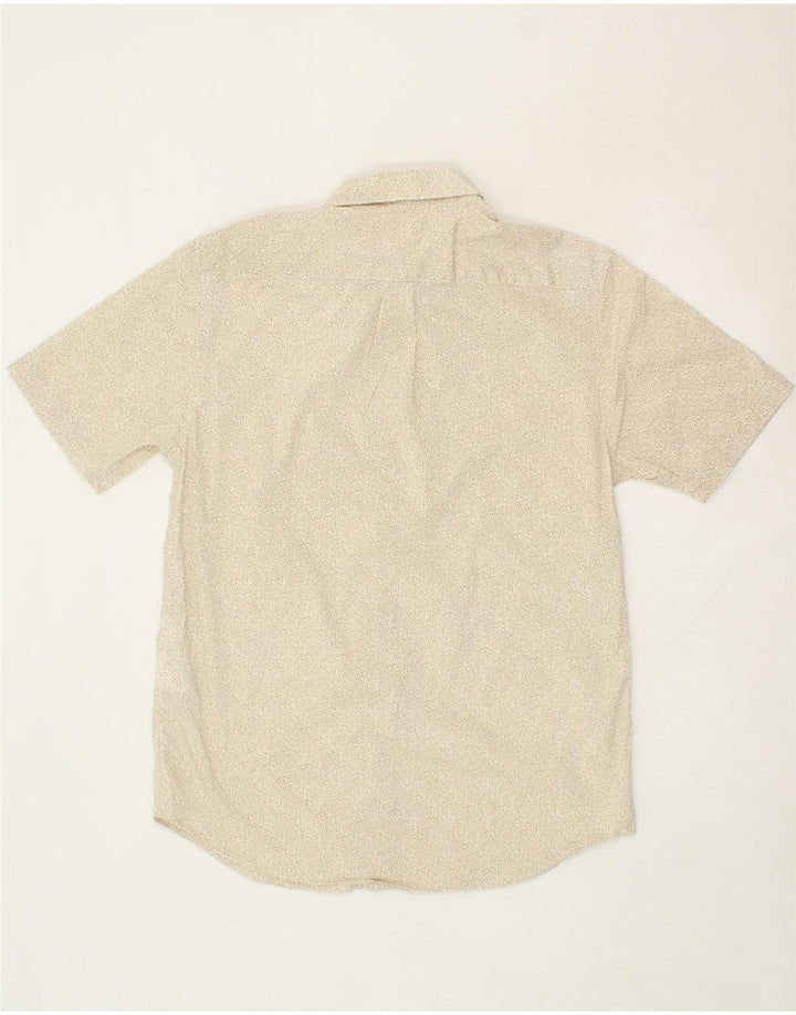 DOCKERS Mens Short Sleeve Shirt Medium Beige Spotted Cotton Vintage Dockers and Second-Hand Dockers from Messina Hembry 