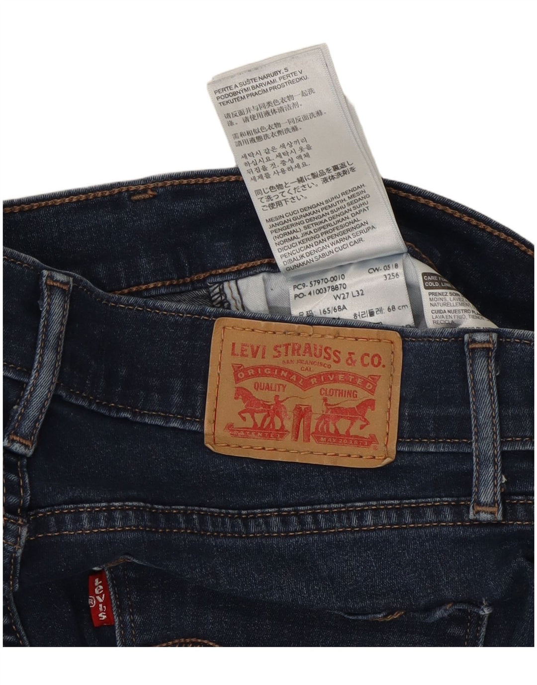 Jeans Levi's Curvy Bootcut da donna W27 L32 cotone blu navy