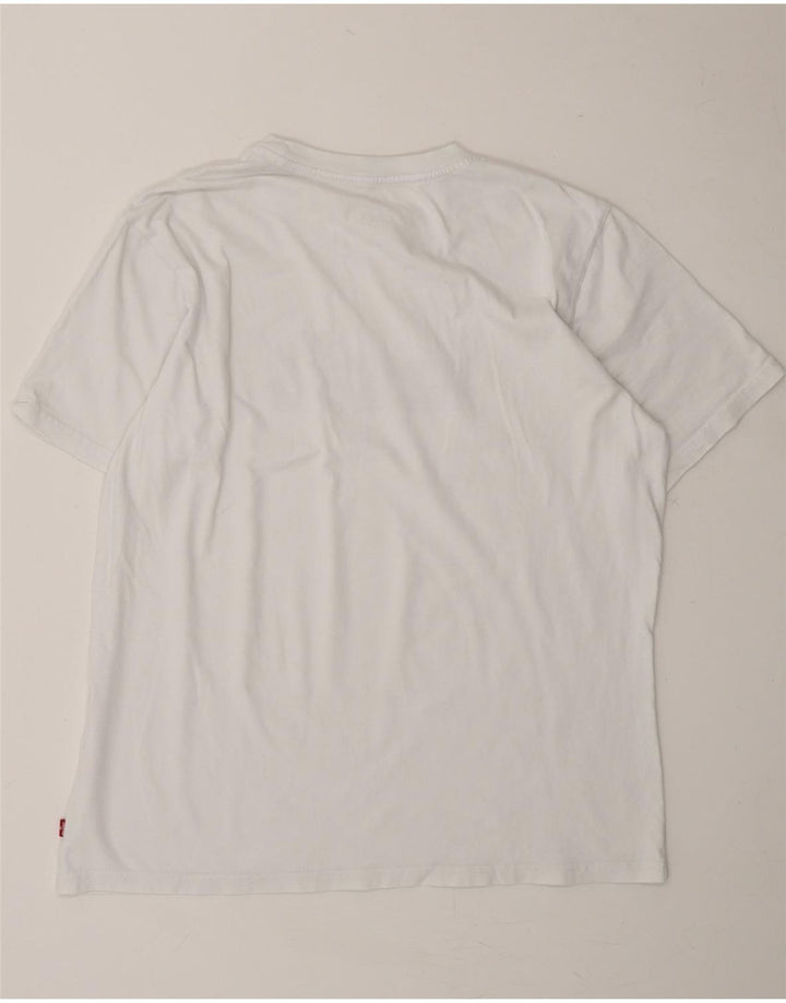 LEVI'S Mens Relaxed Relaxed Fit Graphic T-Shirt Top Medium White Vintage Levi's and Second-Hand Levi's from Messina Hembry 