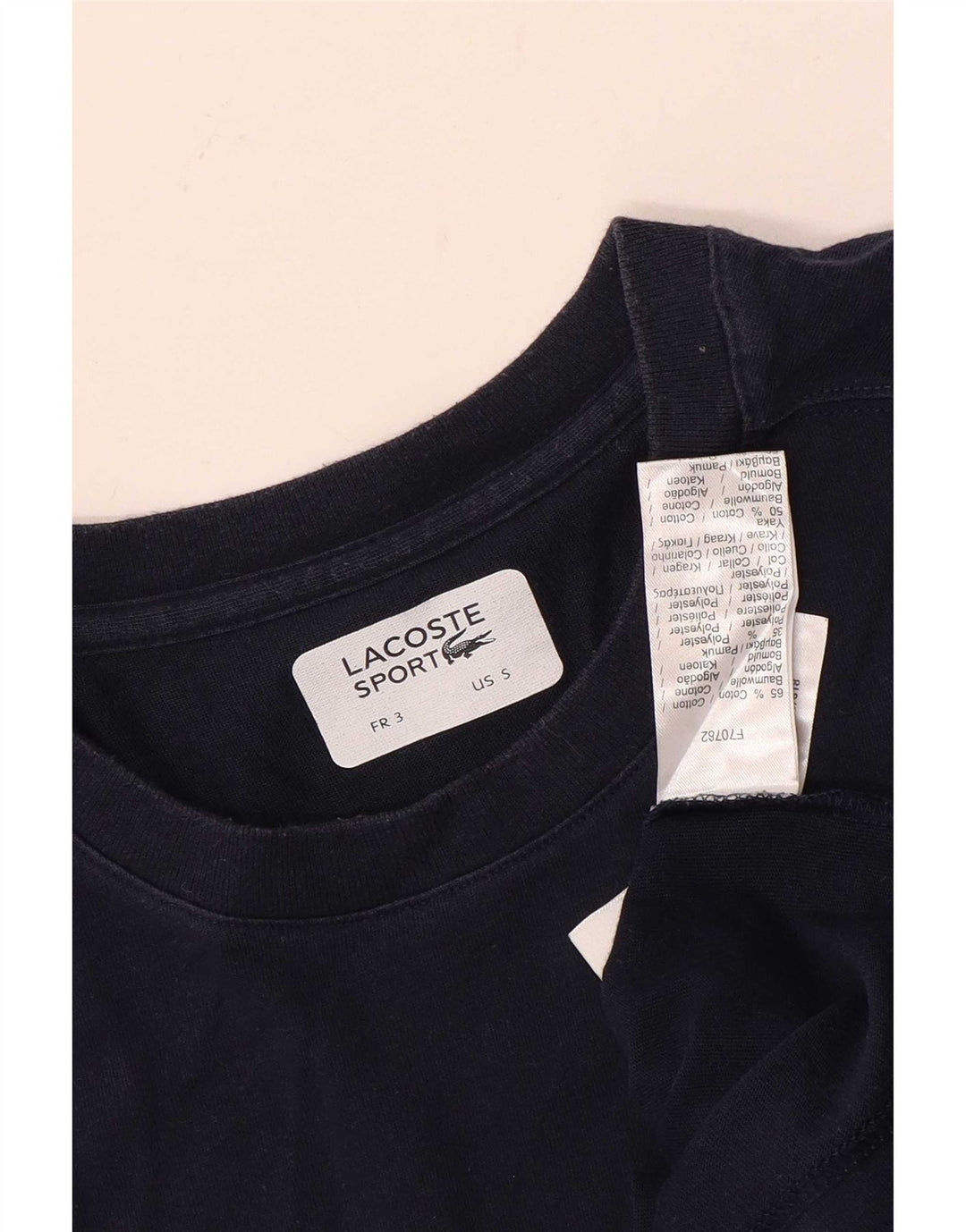 T-shirt da uomo Lacoste taglia 3 piccola in cotone blu navy