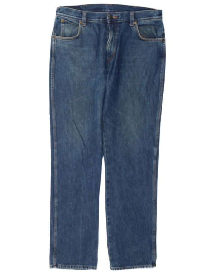 Jeans dritti da uomo Wrangler vestibilità regolare W36 L34 cotone blu
