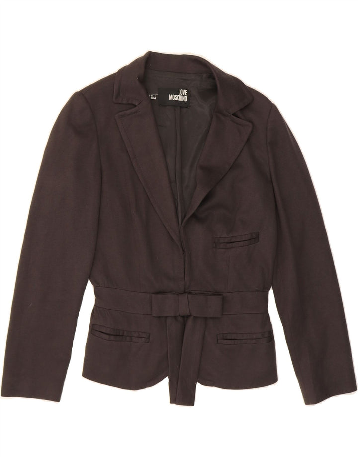 MOSCHINO Womens Blazer Jacket UK 12 Medium  Grey Viscose Vintage Moschino and Second-Hand Moschino from Messina Hembry 