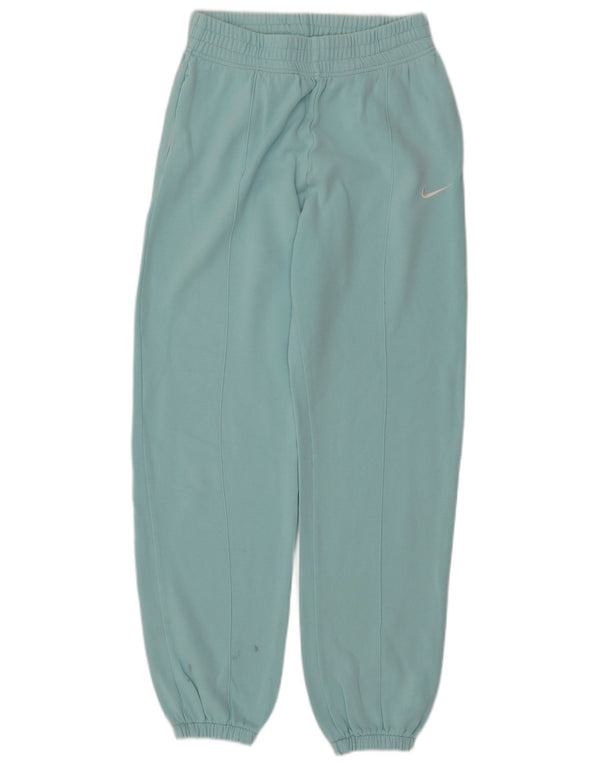 NIKE Womens Tracksuit Trousers Joggers UK 10 Small  Turquoise Cotton