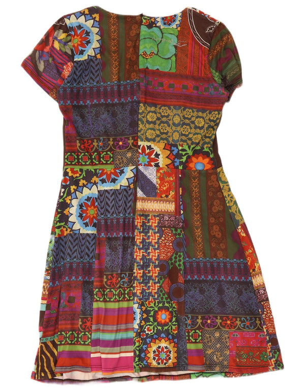 Desigual Abito da donna a linea A con grafica UK 14 Grande patchwork multicolore