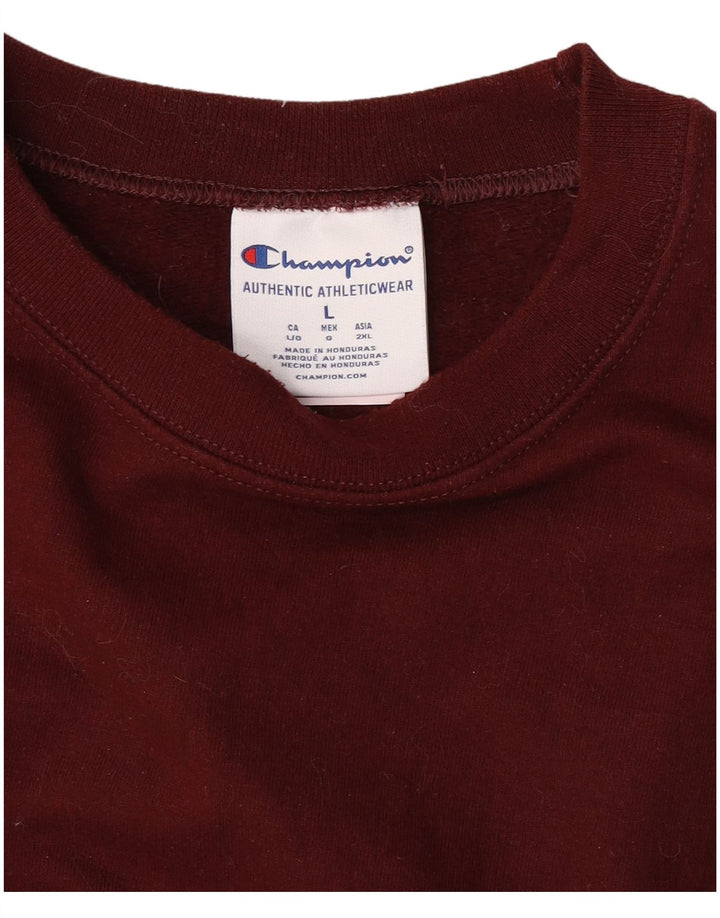 Felpa da uomo Champion Maglione grande in cotone bordeaux