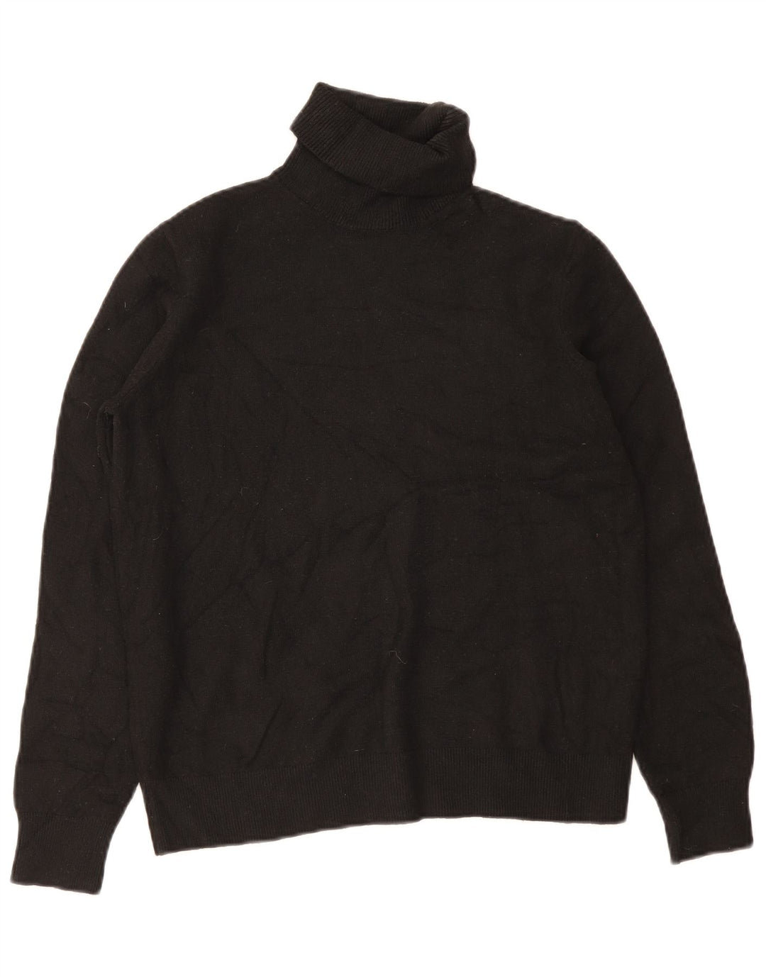 Maglione maglione da uomo Marks & Spencer a collo alto piccolo poliestere nero
