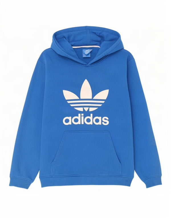 Felpa con cappuccio grafica da uomo Adidas, grande, in cotone blu, sportivo
