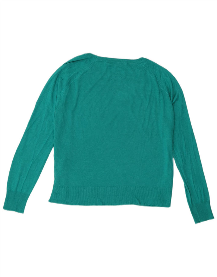 Maglione Zara da donna con scollo a barca UK 14 Viscosa turchese medio