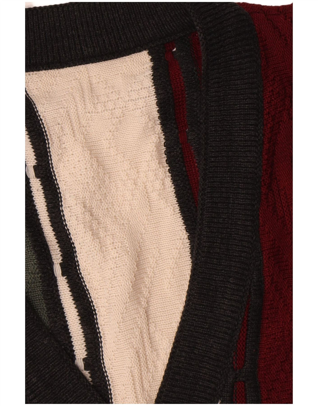 Maglione cardigan vintage da uomo XL multicolore Fair Isle in poliacrilico
