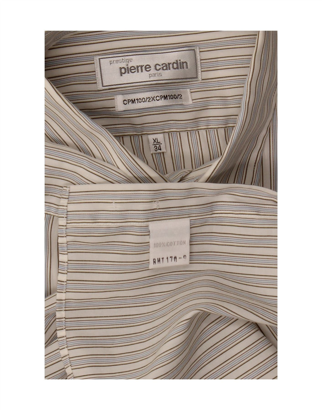 Camicia da uomo Pierre Cardin XL in cotone a righe blu