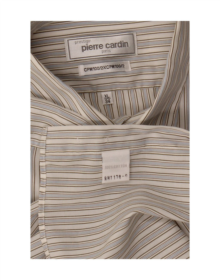 Camicia da uomo Pierre Cardin XL in cotone a righe blu