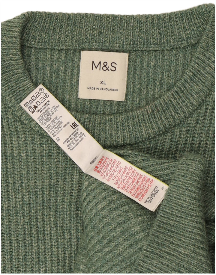 Maglione maglione girocollo da uomo Marks & Spencer XL verde poliammide