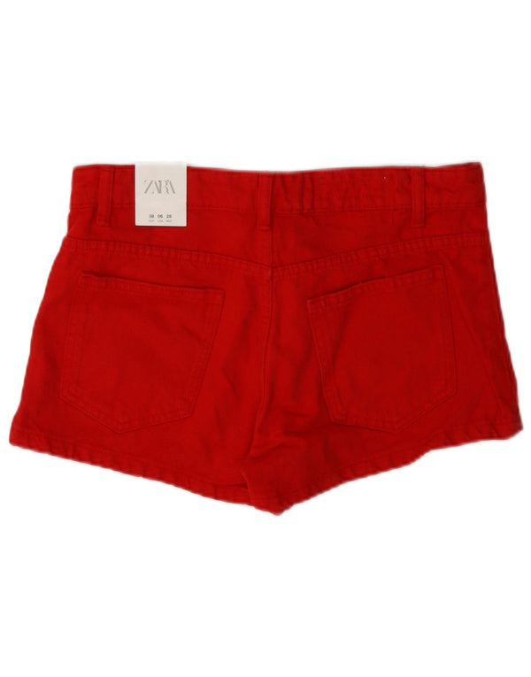 Zara Womens Casual Shorts EU 38 Small W28 Red Cotton