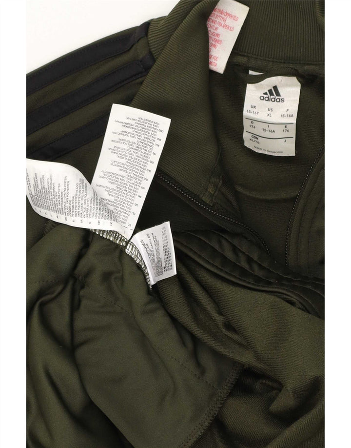 Giacca Top della tuta da ragazzo Adidas 15-16 anni in poliestere verde