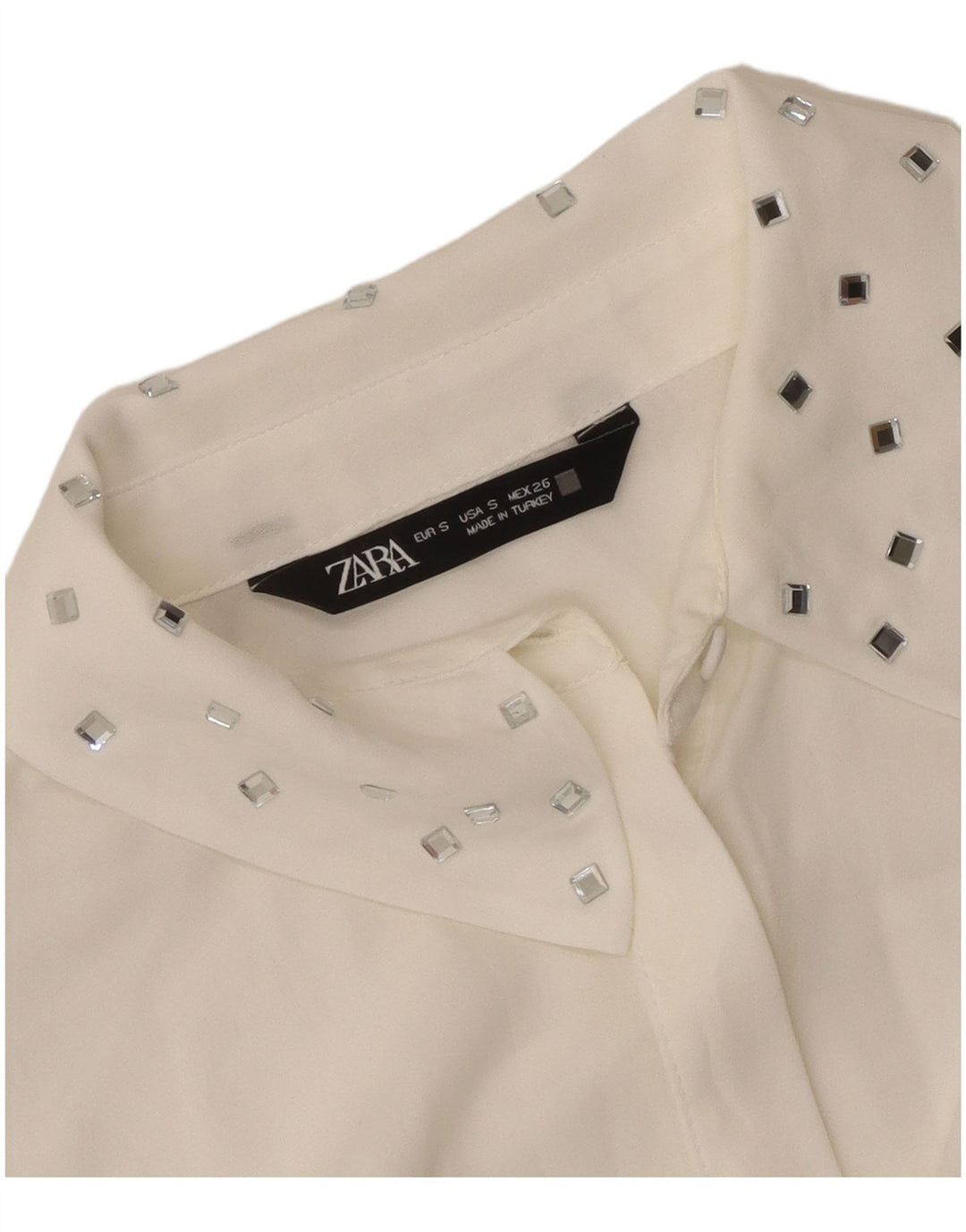Camicia Zara da donna vestibilità ampia UK 10 Small Off White Modern