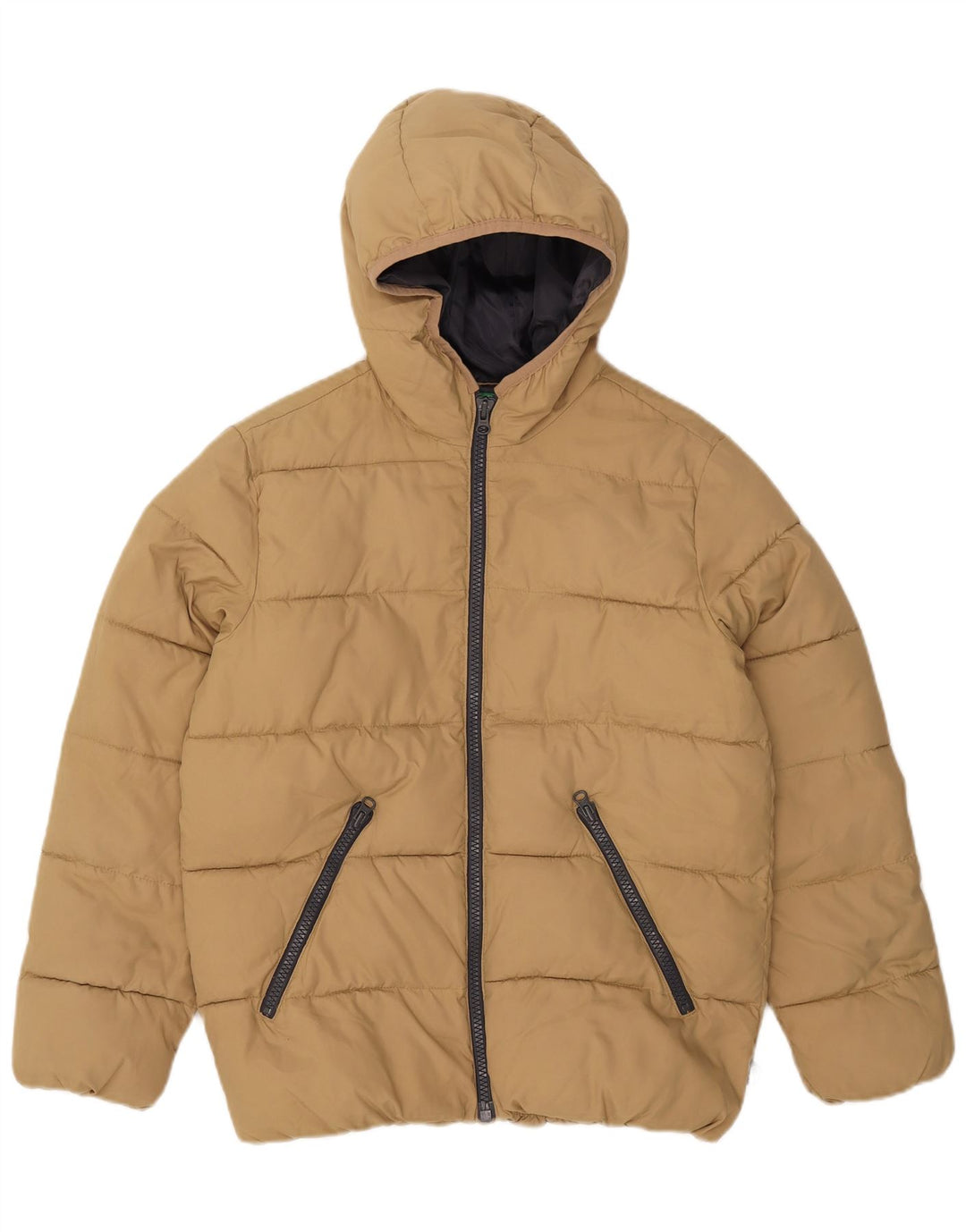 Giacca imbottita con cappuccio BENETTON per ragazzi 11-12 anni 2XL Poliestere beige