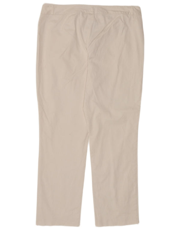 Pantaloni casual dritti da donna Marks & Spencer UK 16 Large W34 L27 Bianco