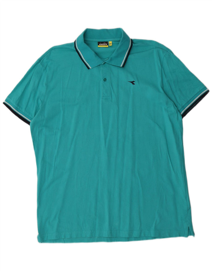 Polo Diadora Uomo 3XL Turchese Cotone