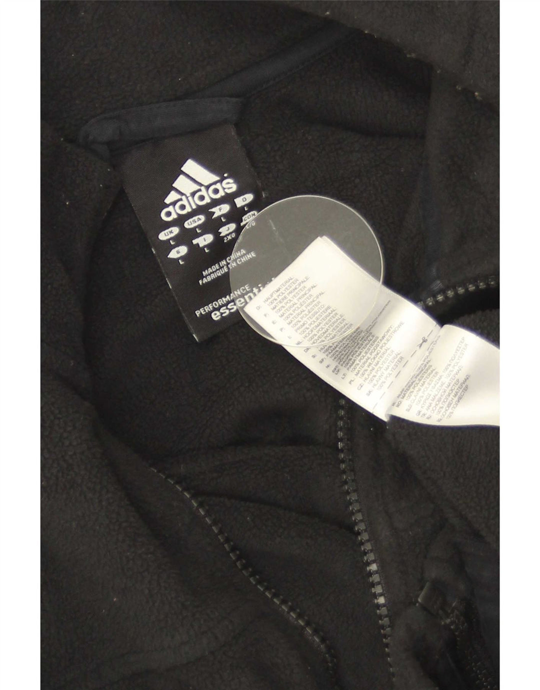 Giacca in pile da uomo Adidas UK 40 grande poliestere nero